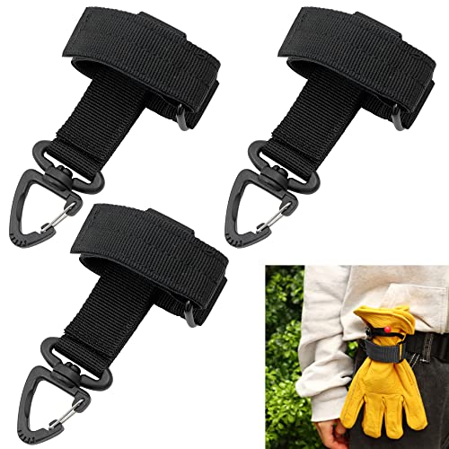 Handschuh Clip Handschuhhalter Halter Diensthandschuhe KoppelGürtel Halterung - 3 Stück mit Karabiner Grabber Halter Aufhänger für Handschuhe Masken Brille Helme Kleiderbügel, Arbeitshandschuhe von leyomgamz