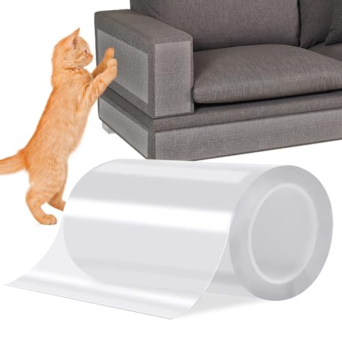 Kratzschutz Katzen Anti Kratz Tape Klebefolien - Klebeband Möbelschutz Möbel Protector-Kratz, Scratch Couch Schutz mit Selbstklebende Pad, Transparent Protector für Tür Möbel Wand (10cm*500cm) von leyomgamz