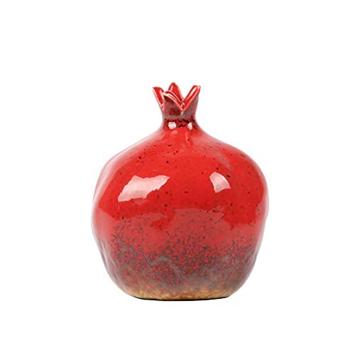 liangzishop Dekorative Vase Granatapfel-keramisches Vase Wohnzimmer Home Study Decoration Moderne und einfache rote kleine Vase 3 Größen zur Auswahl Blumenvase (Size : Medium) von liangzishop