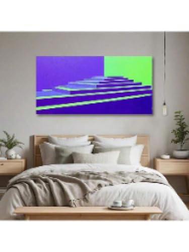 1 PC Großes modernes Landschaftsbild auf Leinwand, weich, himmlisch, dieses abstrakte geometrische Badezimmer- und Schlafzimmerdekor, 50 x 100 cm, rahmenlos 1 PC Großes modernes Landschaftsbild auf Leinwand, weich, himmlisch, dieses abstrakte geometrische Badezimmer- und Schlafzimmerdekor, 50 x 100 cm, rahmenlos von lianyibo