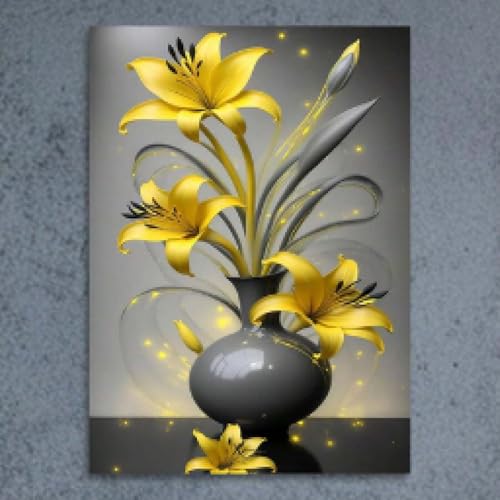 1 Stück atemberaubender Kunstdruck auf Leinwand mit gelber Lilie – für Wohnzimmer, Schlafzimmer, Küche, Bar oder Heimdekoration, 60 x 90 cm, rahmenlos 1 Stück atemberaubender Kunstdruck auf Leinwand mit gelber Lilie – für Wohnzimmer, Schlafzimmer, Küche, Bar oder Heimdekoration, 60 x 90 cm, rahmenlos von lianyibo