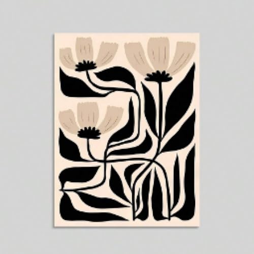 1 affiche d'art botanique abstrait style bohème impression sur toile florale à l'encre décoration murale pour chambre à coucher salon cadre 70 x 110 cm von lianyibo