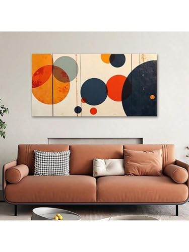 1 großes modernes Landschaftsbild auf Leinwand, atemberaubende rustikale konstruktivistische Abstraktion mit Badezimmer und Schlafzimmer, 75 x 150 cm, rahmenlos von lianyibo