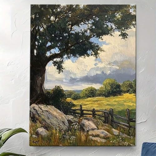1 stück Landschaft Leinwand Wandkunst Natur Szene Malerei Druck Ruhiges Feld Und Alter Baum Kunstwerk Wohnkultur 60x80cm rahmen 1 stück Landschaft Leinwand Wandkunst Natur Szene Malerei Druck Ruhiges Feld Und Alter Baum Kunstwerk Wohnkultur 60x80cm rahmen von lianyibo