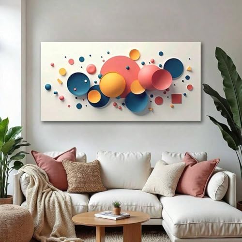 großes modernes Landschafts-Wandkunst-Poster auf Leinwand, farbenfrohes, vom Bauhaus inspiriertes Design, Badezimmer- und Schlafzimmerdekor, 75 x 150 cm, Rahmen großes modernes Landschafts-Wandkunst-Poster auf Leinwand, farbenfrohes, vom Bauhaus inspiriertes Design, Badezimmer- und Schlafzimmerdekor, 75 x 150 cm, Rahmen von lianyibo