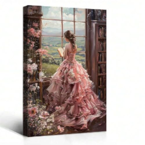lianyibo 1 Stück Elegante Dame liest am Fenster, Leinwand-Poster, Wandkunstdrucke, Wohnzimmer, Heim- und Bürodekoration, 40 x 60 cm, rahmenlos lianyibo 1 Stück Elegante Dame liest am Fenster, Leinwand-Poster, Wandkunstdrucke, Wohnzimmer, Heim- und Bürodekoration, 40 x 60 cm, rahmenlos von lianyibo