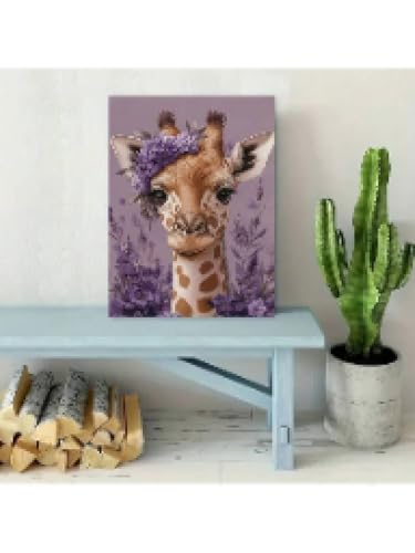 lianyibo 1 Stück Giraffen-Leinwandbild mit Blumenkrone, Leinwanddruck, Giraffen-Tier-Leinwandkunst für Wohnzimmer, Schlafzimmer-Dekor, 60 x 90 cm, rahmenlos lianyibo 1 Stück Giraffen-Leinwandbild mit Blumenkrone, Leinwanddruck, Giraffen-Tier-Leinwandkunst für Wohnzimmer, Schlafzimmer-Dekor, 60 x 90 cm, rahmenlos von lianyibo