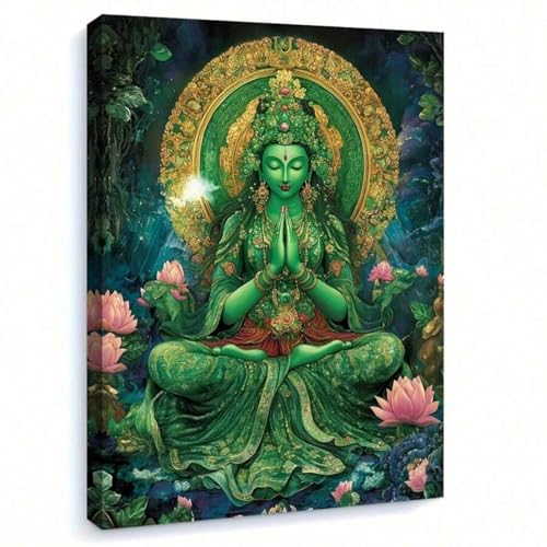 lianyibo 1 Stück Grüne Tara, spirituelle Göttin, Wandkunst, Leinwanddruck, meditierendes buddhistisches Zen-Dekor für Yoga-Studio, Wohnzimmer, 70 x 100 cm, rahmenlos lianyibo 1 Stück Grüne Tara, spirituelle Göttin, Wandkunst, Leinwanddruck, meditierendes buddhistisches Zen-Dekor für Yoga-Studio, Wohnzimmer, 70 x 100 cm, rahmenlos von lianyibo