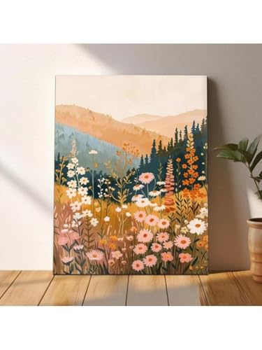 lianyibo 1 pièce Impression d'art de paysage de marguerites de montagne fleurs sauvages coucher de soleil tons orange montagne art imprimable pour salon salle de bain 20 x 30 cm sans cadre lianyibo 1 pièce Impression d'art de paysage de marguerites de montagne fleurs sauvages coucher de soleil tons orange montagne art imprimable pour salon salle de bain 20 x 30 cm sans cadre von lianyibo