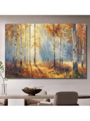 lianyibo Herbstlicher Birkenwald-Landschaftskunst-Leinwanddruck - Natur-Wandkunst mit Herbstbild für atemberaubende Wald-Wanddekoration, 70 x 100 cm, rahmenlos lianyibo Herbstlicher Birkenwald-Landschaftskunst-Leinwanddruck - Natur-Wandkunst mit Herbstbild für atemberaubende Wald-Wanddekoration, 70 x 100 cm, rahmenlos von lianyibo