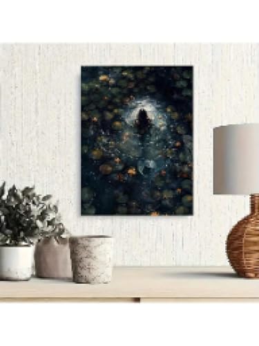 lianyibo Meerjungfrau-Leinwandkunst, Dark Academia, Wanddekoration, viktorianische Seeszene, Lotusblumen und Seerosenblätter für Wohnzimmer, Schlafzimmer, 50 x 70 cm, rahmenlos lianyibo Meerjungfrau-Leinwandkunst, Dark Academia, Wanddekoration, viktorianische Seeszene, Lotusblumen und Seerosenblätter für Wohnzimmer, Schlafzimmer, 50 x 70 cm, rahmenlos von lianyibo