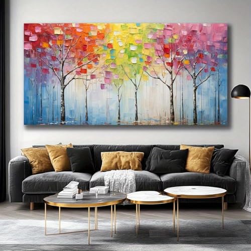 lianyibo Moderne abstrakte Leinwand-Wandkunst – Bunter Regenbogen-Farbverlauf, Landschaftsmalerei, Druck für Wohnzimmer, Schlafzimmer, Dekoration, 65 x 130 cm, rahmenlos lianyibo Moderne abstrakte Leinwand-Wandkunst – Bunter Regenbogen-Farbverlauf, Landschaftsmalerei, Druck für Wohnzimmer, Schlafzimmer, Dekoration, 65 x 130 cm, rahmenlos von lianyibo