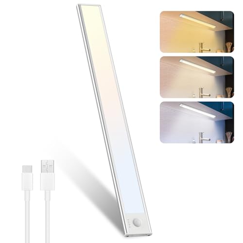 30CM LED Sensor Licht Schrankleuchten - Dimmbare Usb Aufladbar Schrankbeleuchtung Mit Bewegungsmelder, Unterbauleuchte Küche Sensorleuchte Nachtlicht für Schrank Kleiderschrank Treppen Bad Flur von libtit