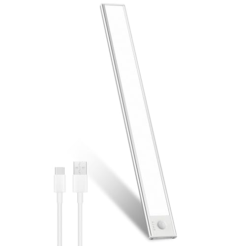 libtit 2000mAh Schranklicht mit Bewegungsmelder - 30Cm Dimmbare Unterbauleuchte 3000K Kabellose Led Leiste, Type C Usb Aufladbar Schrank Licht für Treppe Kleiderschrank Schlafzimmer - 1 Stück von libtit