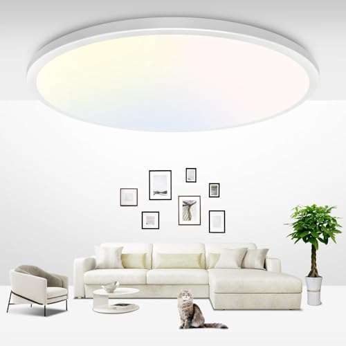 libtit Led Deckenleuchte 36W, Hell Deckenlampe 4200Lm Gro Ø42Cm, (Warmweiss Neutralwei Kaltweiss), Flache Deckenlampe Wohnzimmer, Modern Dünn Küchenlampe Für Decke Schlafzimmer Bad Flur von libtit