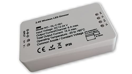 LICHT DISCOUNT 2.4G Wireless LED Dimmer geeignet für LED Strips 12V oder 24V im Innenbereich von LICHT DISCOUNT