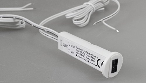 LICHT DISCOUNT Bewegungsmelder Sensor 12 V / 24 V - 2 Schaltungs Möglichkeiten Tür-/oder Hand Modus zum An-/Aus Schalten für LED Schrankbeleuchtung, Küchen Unterbau Schränke, von LICHT DISCOUNT