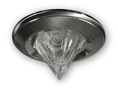 LICHT DISCOUNT LED Einbaustrahler GU10 230 V Pyramiden Spot alu gebürstet Edelstahl Optik - Einbauleuchte Spot Strahler für 68er Lochbohrung geeignet - Spot für Halogen oder LED Leuchtmittel von LICHT DISCOUNT