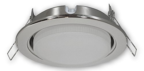 LICHT DISCOUNT LED Einbaustrahler GX53 230 V chrom glänzend | Einbauleuchte Spot Strahler inkl. 5 W GX53 LED Leuchtmittel warmweiß | Deckeneinbaustrahler Deckeneinbauspot Einbauspot von LICHT DISCOUNT