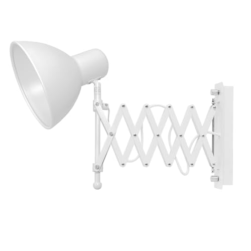 Wandleuchte Innen Metall in Weiß für Wohnzimmer Schlafzimmer B:17 cm E27 ausziehbar Schalter flexible Retro Wandlampe Büro HARMONY Wandleuchte Innen Metall in Weiß für Wohnzimmer Schlafzimmer B:17 cm E27 ausziehbar Schalter flexible Retro Wandlampe Büro HARMONY von Licht-Erlebnisse