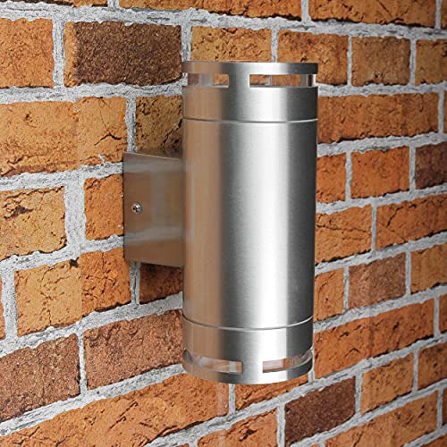 Licht-Erlebnisse Design Außenwandleuchte Außenlampe aus Edelstahl mit GX53 Fassung 230 Volt in silber Außenleuchte Wandlampe Wandleuchte Garten Hof Außen Licht-Erlebnisse Design Außenwandleuchte Außenlampe aus Edelstahl mit GX53 Fassung 230 Volt in silber Außenleuchte Wandlampe Wandleuchte Garten Hof Außen von Licht-Erlebnisse