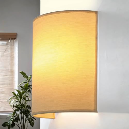 Wandleuchte Kaffeebraun, Up Down Leuchte, Stofflampenschirm, Wandlampe E27, B:20 cm, blendarm, wohnlich, Wohnzimmer, Wandlampe Schlafzimmer Wandleuchte Kaffeebraun, Up Down Leuchte, Stofflampenschirm, Wandlampe E27, B:20 cm, blendarm, wohnlich, Wohnzimmer, Wandlampe Schlafzimmer von Licht-Erlebnisse