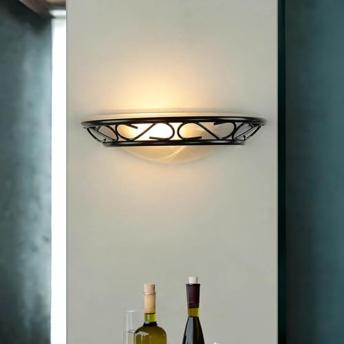 Licht-Erlebnisse Wandleuchte Innen, Wandlampe E14 Landhaus, Schwarz, Antik, Wandlampe Schlafzimmer, Wandleuchten für Innen, blendarm, Wandleuchte Rustikal von Licht-Erlebnisse