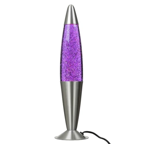 Easylight Lavalampe lila Violett Glitterleuchte Jenny E14 25W inklusive Leuchtmittel Geschenk Weihnachten Retro Leuchte Glitzer Stimmungslicht von Easylight