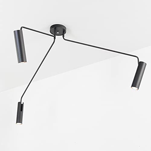 Licht-Erlebnisse Deckenstrahler Metall Schwarz Wohnzimmer Flur L:135 cm GU10 3-flammig Zylinder Modern flexible Deckenleuchte Schlafzimmer EYE von Licht-Erlebnisse