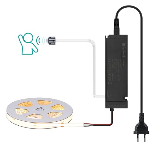 lichtvoll COB Led Streifen Led Strip 5M Warmweiß with Bewegungsfühler Schalten und 60W Netzteil, Unterbauleuchte Led Streifen 5M Lichtbänder für Akustikpaneele Lichtleiste Küche lichtvoll COB Led Streifen Led Strip 5M Warmweiß with Bewegungsfühler Schalten und 60W Netzteil, Unterbauleuchte Led Streifen 5M Lichtbänder für Akustikpaneele Lichtleiste Küche von lichtvoll