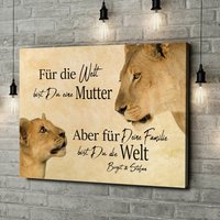 Geschenk Für Mama, Mutter Zum Geburtstag, Weihnachten & Muttertag. Einzigartige Und Persönliche Leinwand Löwenmutter von liebesleinwand