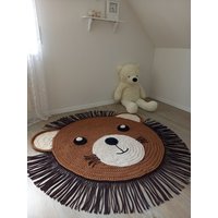 Kinderzimmerteppich/Löwe Gehäkelt Häkelteppich Löwenteppich von liebevollgehaekeltes