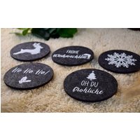 Untersetzer-Set Weihnachten Aus Filz | Tischdeko Tafel Weihnachtsdeko Geschenk Advent Merry Christmas Anthrazit Modern von liebezumlandleben