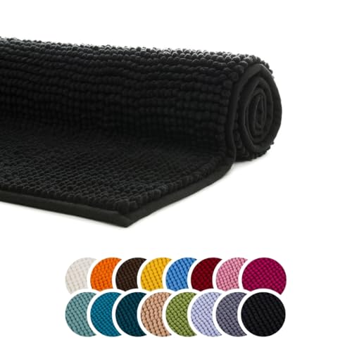 liebling Badteppich, 100% Polyester - Mikrofaser, Serie Chile, 50 x 70 cm, 30 Grad waschbar, Fußbodenheizung geeignet, Farbe: Graphit liebling Badteppich, 100% Polyester - Mikrofaser, Serie Chile, 50 x 70 cm, 30 Grad waschbar, Fußbodenheizung geeignet, Farbe: Graphit von liebling