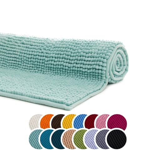 liebling Badteppich, 100% Polyester - Mikrofaser, Serie Chile, 60 x 100 cm, 30 Grad waschbar, Fußbodenheizung geeignet, Farbe: Mint liebling Badteppich, 100% Polyester - Mikrofaser, Serie Chile, 60 x 100 cm, 30 Grad waschbar, Fußbodenheizung geeignet, Farbe: Mint von liebling