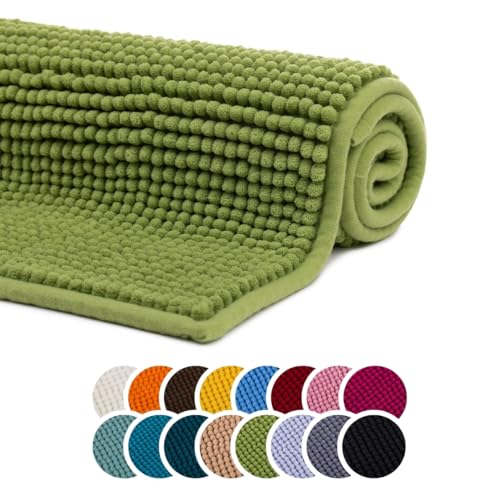 liebling Badteppich, 100% Polyester - Mikrofaser, Serie Chile, 60 x 100 cm, 30 Grad waschbar, Fußbodenheizung geeignet, Farbe: apfelgrün liebling Badteppich, 100% Polyester - Mikrofaser, Serie Chile, 60 x 100 cm, 30 Grad waschbar, Fußbodenheizung geeignet, Farbe: apfelgrün von liebling