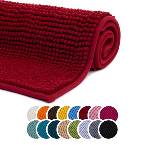 liebling Badteppich, 100% Polyester - Mikrofaser, Serie Chile, 60 x 100 cm, 30 Grad waschbar, Fußbodenheizung geeignet, Farbe: Bordeaux liebling Badteppich, 100% Polyester - Mikrofaser, Serie Chile, 60 x 100 cm, 30 Grad waschbar, Fußbodenheizung geeignet, Farbe: Bordeaux von liebling