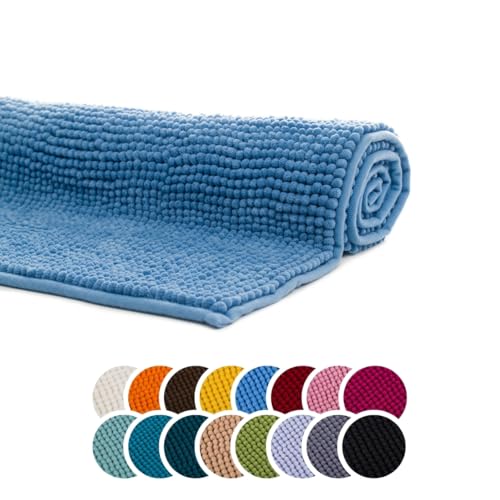 liebling Badteppich, 100% Polyester - Mikrofaser, Serie Chile, 70 x 120 cm, 30 Grad waschbar, Fußbodenheizung geeignet, Farbe: Fjord liebling Badteppich, 100% Polyester - Mikrofaser, Serie Chile, 70 x 120 cm, 30 Grad waschbar, Fußbodenheizung geeignet, Farbe: Fjord von liebling