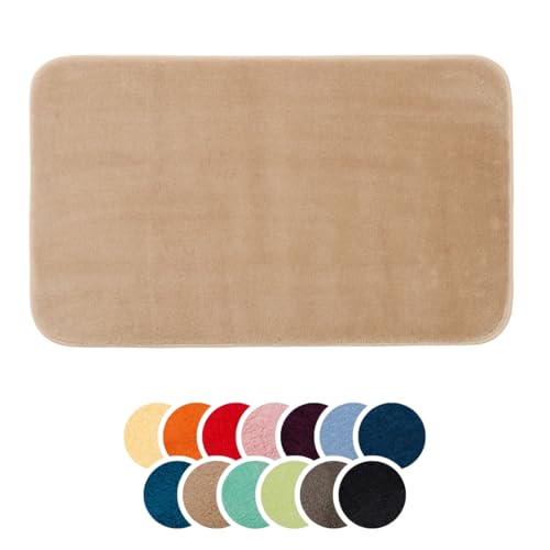 liebling Badteppich, 100% Polyester - Mikrofaser, Serie Santos, 70 x 120 cm,1500 g/m², 30 Grad waschbar, Farbe: Sand liebling Badteppich, 100% Polyester - Mikrofaser, Serie Santos, 70 x 120 cm,1500 g/m², 30 Grad waschbar, Farbe: Sand von liebling