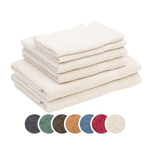 liebling Frottier Set Borte je 2 x Handtücher 50 x 100 cm, Duschtücher 70 x 140 cm, Gästetücher 30 x 50 cm, Ökotex, 60 Grad, saugstark, schnelltrocknend, Creme liebling Frottier Set Borte je 2 x Handtücher 50 x 100 cm, Duschtücher 70 x 140 cm, Gästetücher 30 x 50 cm, Ökotex, 60 Grad, saugstark, schnelltrocknend, Creme von liebling
