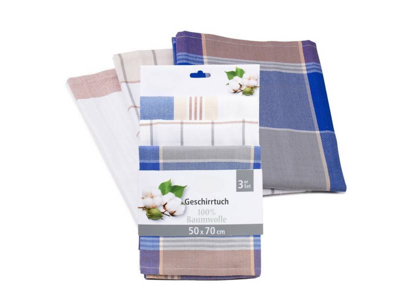 liebling Geschirrtuch Polier -und Geschirrtuch, (3er Pack, 2 karierte und 1 gestreiftes Tuch), ideal zum Abtrocknen von Geschirr, besonders saugfähig, Ökotex 100 von liebling