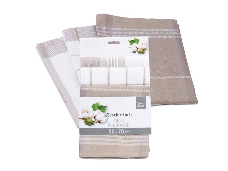 liebling Geschirrtuch Polier -und Geschirrtuch, (3er Pack, 2 karierte und 1 gestreiftes Tuch), ideal zum Abtrocknen von Geschirr, besonders saugfähig, Ökotex 100 von liebling