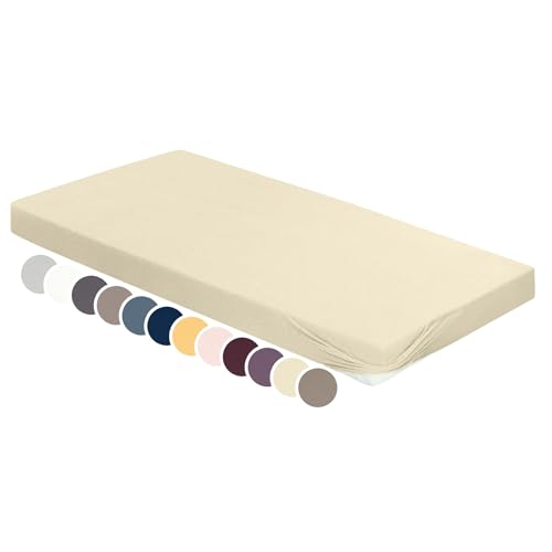 liebling Jersey Elasthan Spannbetttuch 180 x 200-200 x 220 cm, Spannbettlaken aus 95% Baumwolle, 5% Elasthan für Matratzen bis 30 cm Höhe, Rundum Gummizug, Ökotex, waschbar 60 Grad, Natur liebling Jersey Elasthan Spannbetttuch 180 x 200-200 x 220 cm, Spannbettlaken aus 95% Baumwolle, 5% Elasthan für Matratzen bis 30 cm Höhe, Rundum Gummizug, Ökotex, waschbar 60 Grad, Natur von liebling