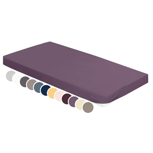 liebling Jersey Elasthan Spannbetttuch 90 x 200-100 x 220 cm, Spannbettlaken aus 95% Baumwolle, 5% Elasthan für Matratzen bis 30 cm Höhe, Rundum Gummizug, Ökotex, waschbar 60 Grad, Flieder liebling Jersey Elasthan Spannbetttuch 90 x 200-100 x 220 cm, Spannbettlaken aus 95% Baumwolle, 5% Elasthan für Matratzen bis 30 cm Höhe, Rundum Gummizug, Ökotex, waschbar 60 Grad, Flieder von liebling