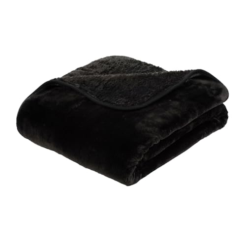 liebling Kuscheldecke Cashmere Feeling 130 x 170 cm, Schwarz, Premium Sofa Decke, Dicke warme Wohndecke, 500 gr. / m² von liebling