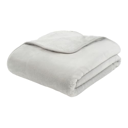 liebling Kuscheldecke Cashmere Feeling 130 x 170 cm, Silber, Premium Sofa Decke, Dicke warme Wohndecke, 500 gr. / m² von liebling