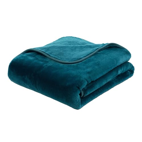 liebling Kuscheldecke Cashmere Feeling 220 x 240 cm, Petrol, Premium Sofa Decke, Dicke warme Wohndecke, 500 gr. / m² von liebling