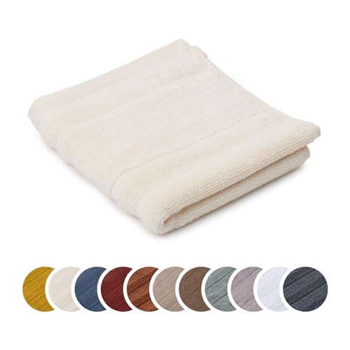liebling Seiftuch Luxus Bio Baumwolle, Serie Marseille, 770 gr. / m², 30 x 30 cm, Ökotex, 60 Grad, saugstark, schnelltrocknend, Farbe: Creme von liebling