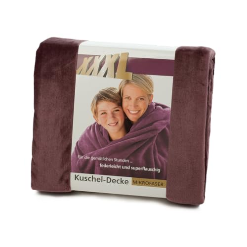 liebling Shelby Premium Decke, Wohndecke, Kuscheldecke, 100% Polyester - Mikrofaser, samtigweich, 180 x 220 cm, Farbe: Beere von liebling