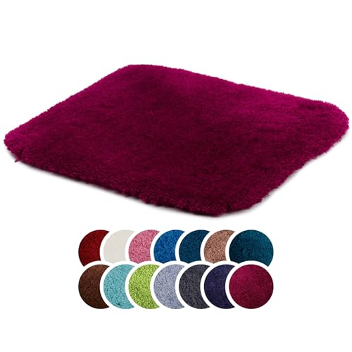 liebling Superior Badteppich mit Anti-Rutsch-Beschichtung, 100% Polyester (Mikrofaser), 50 x 45 cm, 30 Grad waschbar, Fußbodenheizung geeignet, Farbe: cyclam von liebling
